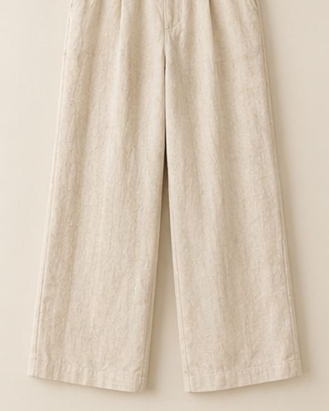 Pantalón de lino crema