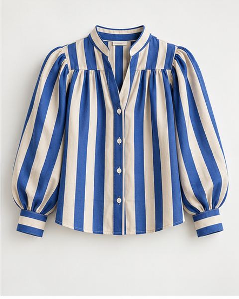 Blusa de rayas azules