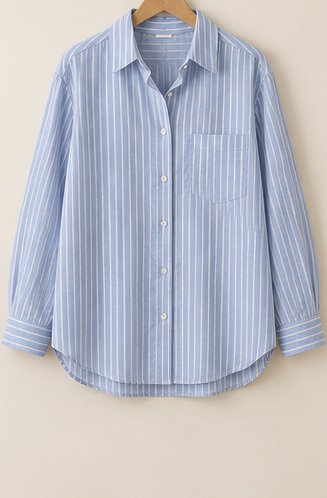 Camisa azul a rayas